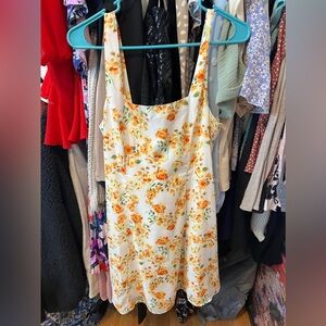 White and orange dress